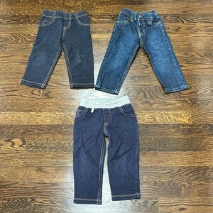 Three Carter’s Baby Boy Denim Jeans and Jeggings, 18 months